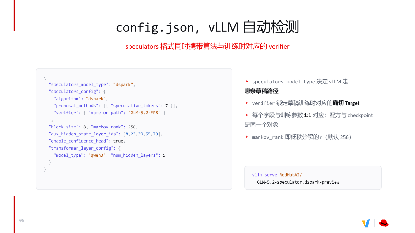 Speculators 导出的 config.json 关键字段与 vLLM 自动检测流程