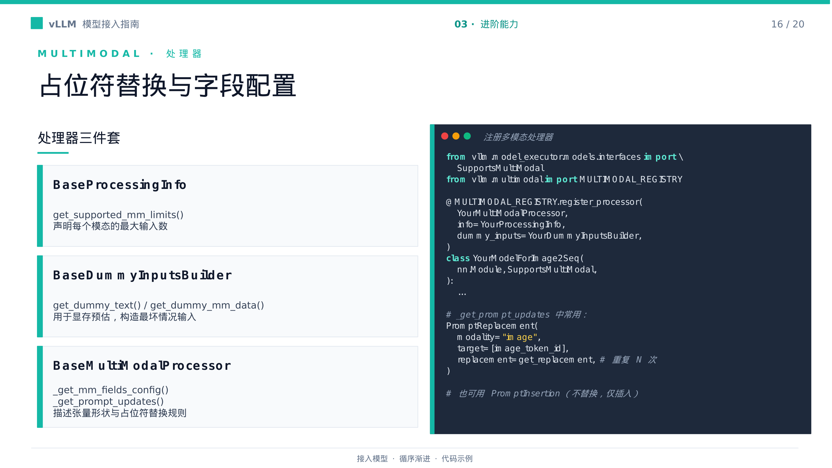 PPT 第 16 页:占位符替换与字段配置